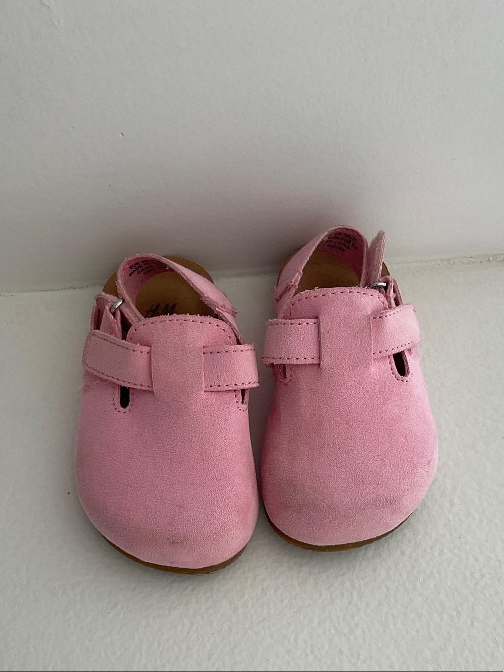 H&M Pink Suede Baby Mary Jane Walkers